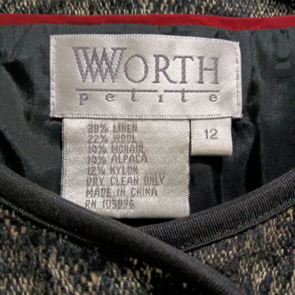 Worth Petites Black & Gray Linen, Wool, Mohair & Alpaca Jacket - Picture 3 of 6